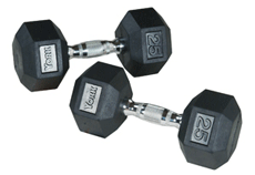 Rubber Hex Dumbells 2 Kg Pair